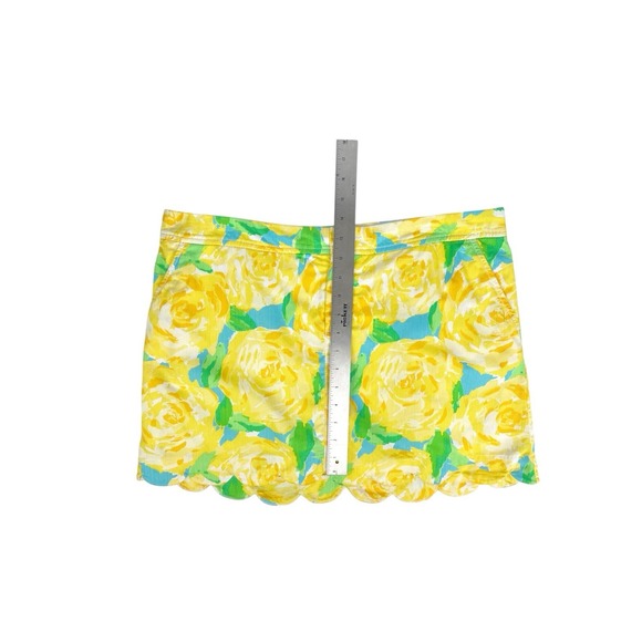Lilly Pulitzer Colette Skort Sunglow Yellow Floral Scallop Edge Size 12 - Picture 3 of 8